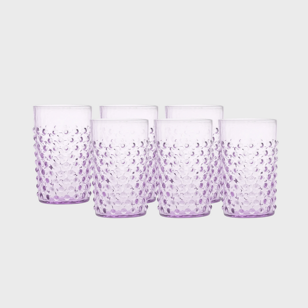 Hobnail Glasses Lilac - Set of 6