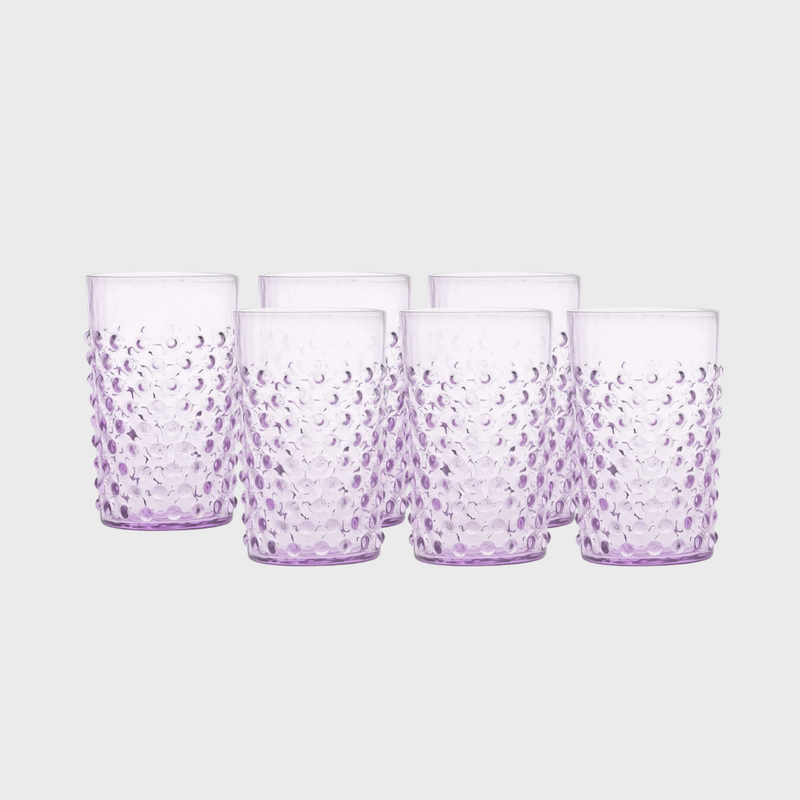 Hobnail Glasses Lilac - Set of 6